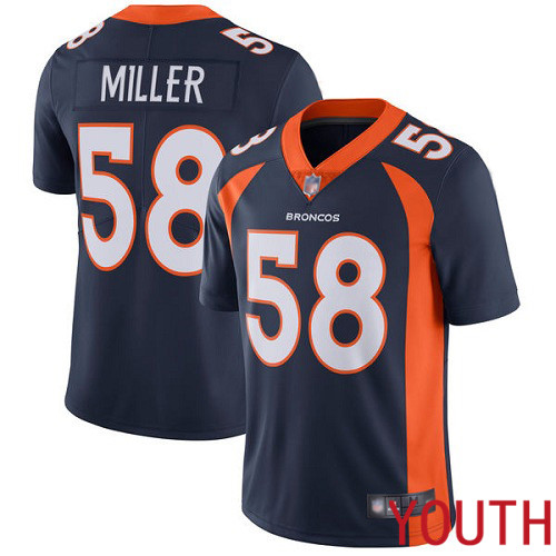 Youth Denver Broncos #58 Von Miller Navy Blue Alternate Vapor Untouchable Limited Player Football NFL Jersey->youth nfl jersey->Youth Jersey